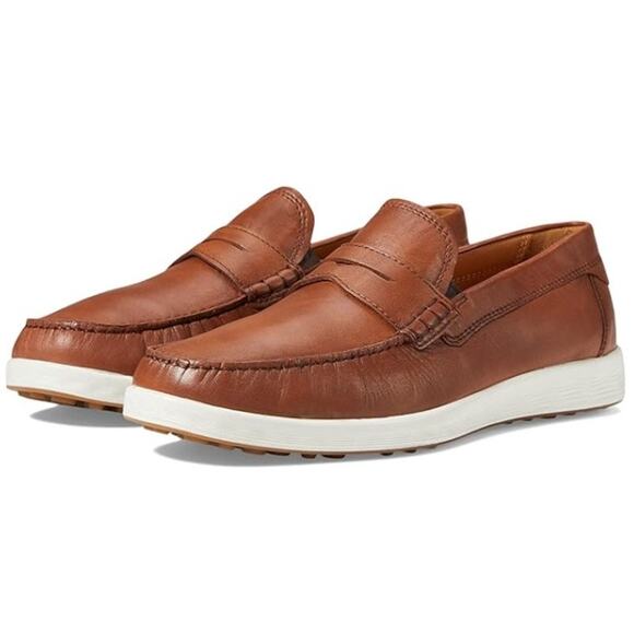 Ecco Men's S Lite Moc Penny Loafer Cognac Size 43 EU 9/9.5 US NWOB Elegant Comfy - Picture 1 of 11